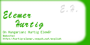 elemer hurtig business card